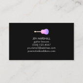 Carte De Visite silhouette de guitare grise sur conception fausse  (Dos)