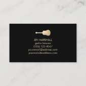 Carte De Visite silhouette de guitare noire sur fausse feuille d'o (Dos)