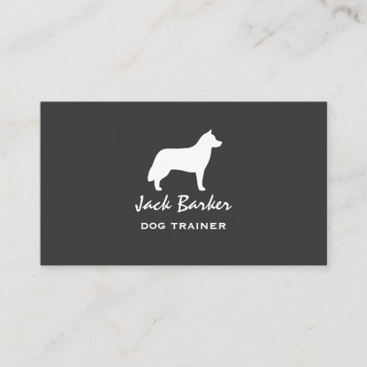 Carte De Visite Silhouette de Husky Sibérien (Devant)