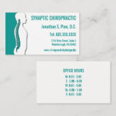 Carte De Visite Silhouette de la colonne vertébrale Heures de bure (Devant / Derrière)