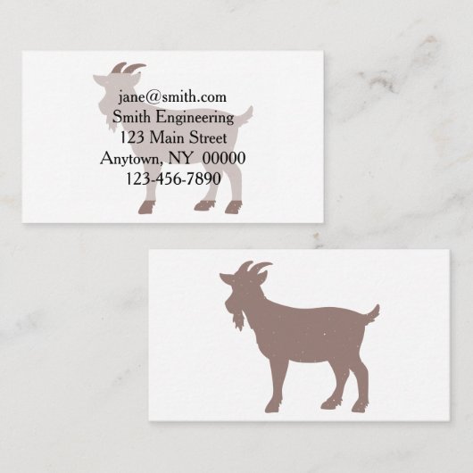 Carte De Visite Silhouette de la ferme de chèvres (Devant / Derrière)