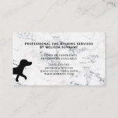 Carte De Visite Silhouette de la marchette de chien noir sur marbr (Dos)