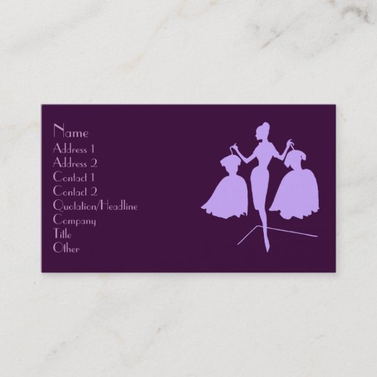 Carte De Visite Silhouette de la mode (Devant)