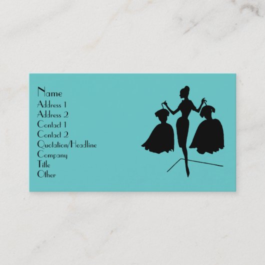 Carte De Visite Silhouette de la mode (Devant)