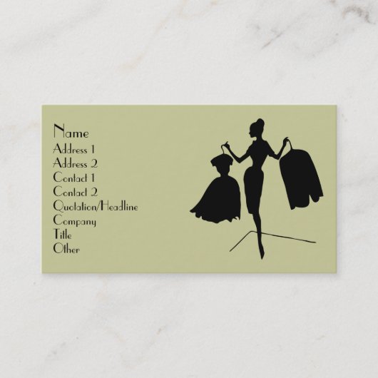Carte De Visite Silhouette de la mode (Devant)
