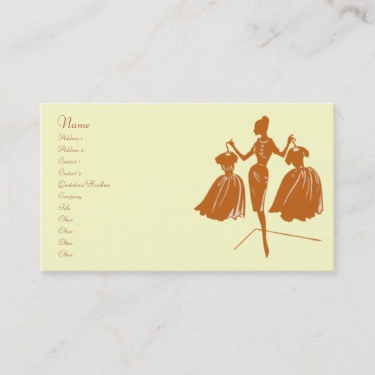 Carte De Visite Silhouette de la mode Brown (Devant)