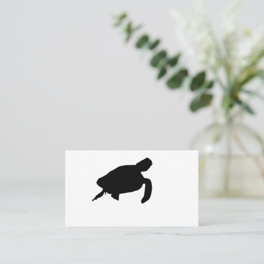 Carte De Visite Silhouette de la tortue de mer (Debout devant)