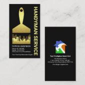 Carte De Visite Silhouette de la ville de peinture d'or (Devant / Derrière)