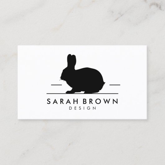 Carte De Visite Silhouette de lapin (Devant)