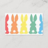 Carte De Visite Silhouette de lapin d'arc-en-ciel de Childcare de (Dos)