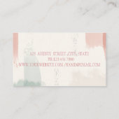 Carte De Visite Silhouette de l'arbre moderne, Aquarelle de la bro (Dos)