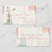 Carte De Visite Silhouette de l'arbre moderne, Aquarelle de la bro (Devant / Derrière)