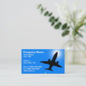 Carte De Visite Silhouette de l'avion contre ciel bleu clair (Debout devant)