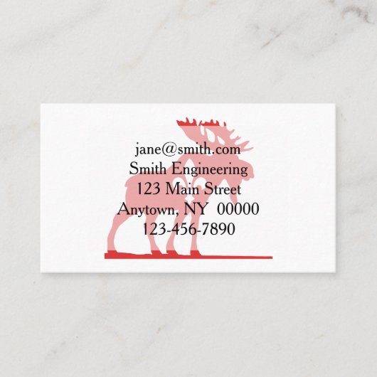 Carte De Visite Silhouette de l'orignal - Choisir la couleur arriè (Devant)