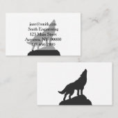 Carte De Visite silhouette de loup hurlant - Choisir la couleur ar (Devant / Derrière)