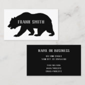 Carte De Visite Silhouette de l'ours grizzli noir (Devant / Derrière)