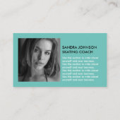 Carte De Visite Silhouette de patinage sur glace, Coach de patinag (Dos)