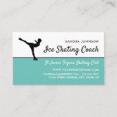 Carte De Visite Silhouette de patinage sur glace, Coach de patinag (Devant)
