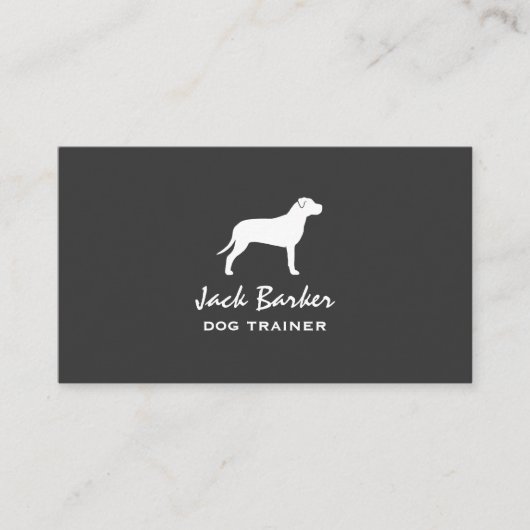 Carte De Visite Silhouette de Pit Bull (Devant)