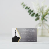 Carte De Visite Silhouette de plate-forme de forage sur le regard (Debout devant)