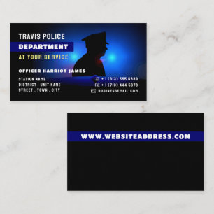 Carte De Visite Silhouette de police, policier, application de la 