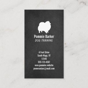 Carte De Visite Silhouette de Pomeranian blanc - Style tableau noi