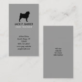 Carte De Visite Silhouette de Pug (Devant / Derrière)