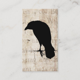 Carte De Visite Silhouette de Raven - rétro Ravens vintage et