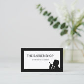 Carte De Visite Silhouette de salon de coiffure classique (Debout devant)