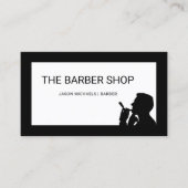 Carte De Visite Silhouette de salon de coiffure classique (Devant)