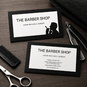 Carte De Visite Silhouette de salon de coiffure classique