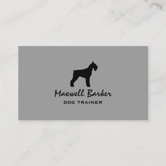 Carte De Visite Silhouette de Schnauzer géant (Devant)
