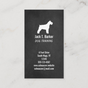 Carte De Visite Silhouette de Schnauzer - Style tableau noir