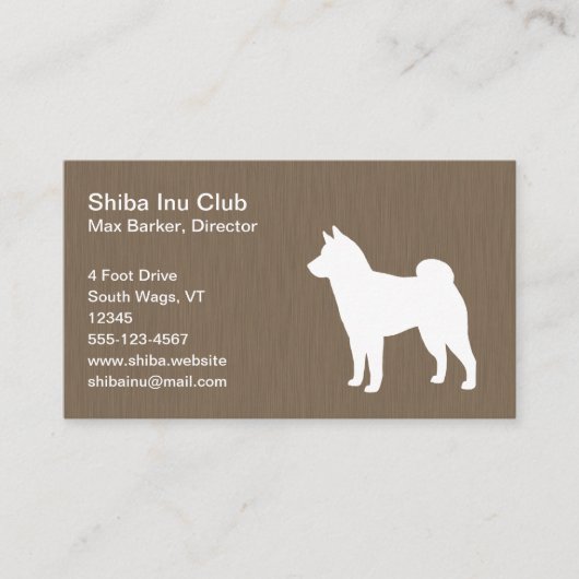 Carte De Visite Silhouette de Shiba Inu (Devant)