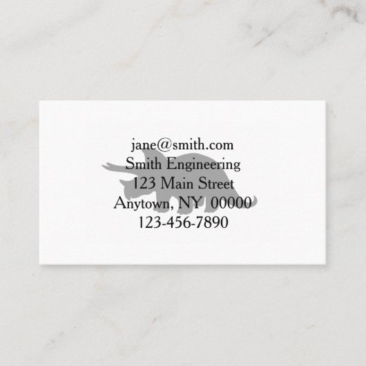 Carte De Visite Silhouette de triceratops - Choisissez la couleur (Devant)