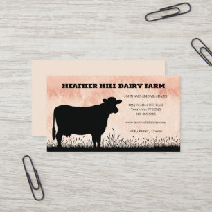 Carte De Visite Silhouette de vache noire Ferme laitière