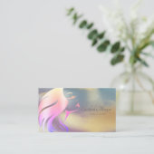 Carte De Visite Silhouette de visage de fille professionnelle coul (Debout devant)