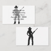 Carte De Visite Silhouette de Western Cowgirl (Devant / Derrière)
