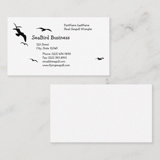 Carte De Visite Silhouette des mouettes (Devant / Derrière)