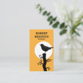 Carte De Visite Silhouette D'Oiseau Sur Branche (Debout devant)