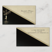 Carte De Visite Silhouette d'or élégant, Yoga (Devant / Derrière)