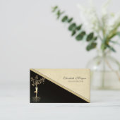 Carte De Visite Silhouette d'or élégant, Yoga (Debout devant)