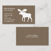 Carte De Visite Silhouette d'orignal blanc à pied | Animal sauvage (Devant / Derrière)