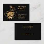 Carte De Visite Silhouette du corps de papillon d'or (Devant / Derrière)