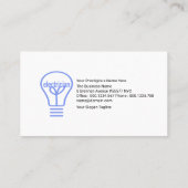 Carte De Visite Silhouette du voyant bleu de la prise d'alimentati (Dos)