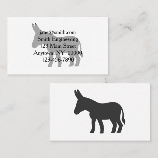 Carte De Visite Silhouette d'une mule (Devant / Derrière)