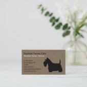 Carte De Visite Silhouette écossaise Terrier | Chien écossais noir (Debout devant)