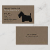 Carte De Visite Silhouette écossaise Terrier | Chien écossais noir (Devant / Derrière)