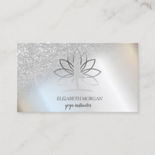 Carte De Visite Silhouette élégante de femme au lotus en bokeh arg