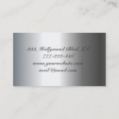 Carte De Visite Silhouette élégante professionnelle en argent (Dos)